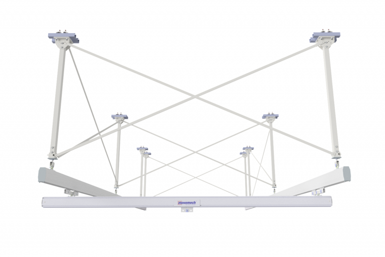 Takmonterad stålstruktur för traverssystem